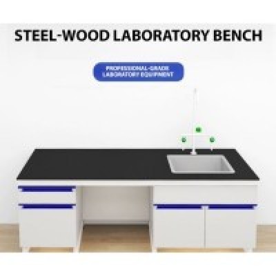 1m Full Cabinet with sink + Steel-Wood Laboratory Bench