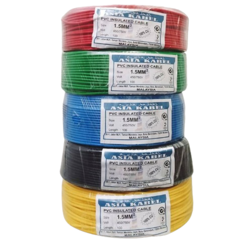 Insulated PVC 100% Pure Copper Cable SIRIM   /   1.5MM (100METER)