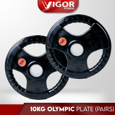 Vigor Fitness Olympic Rubberised Weight Plate (10KG X 2 Units)