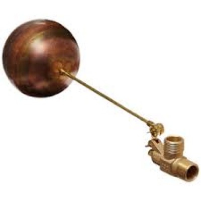 BRASS FLOAT VALVE HANDLE C W COPPER BALL 2"