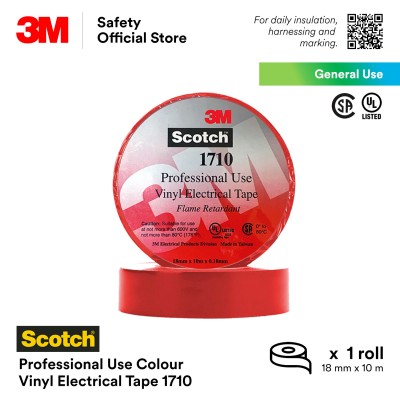 3M Scotch 1710 Red Vinyl Electrical Insulation Tape 18 mm x 10 m