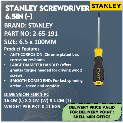 STANLEY 2-65-191 SCREWDRIVER  6.5IN