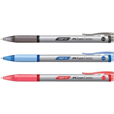 FABER-CASTELL GRIP X5 (XF) 0.5MM BALL PEN (BLACK BLUE RED)