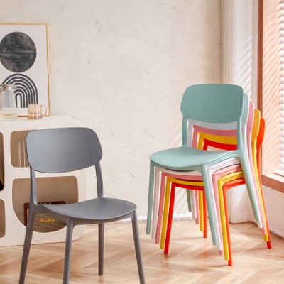 Nordic Plastic Dining Chair Simple Home Adult Chair Back Stool Desk Chair Milk Tea Shop Leisure Chair Makeup Chair