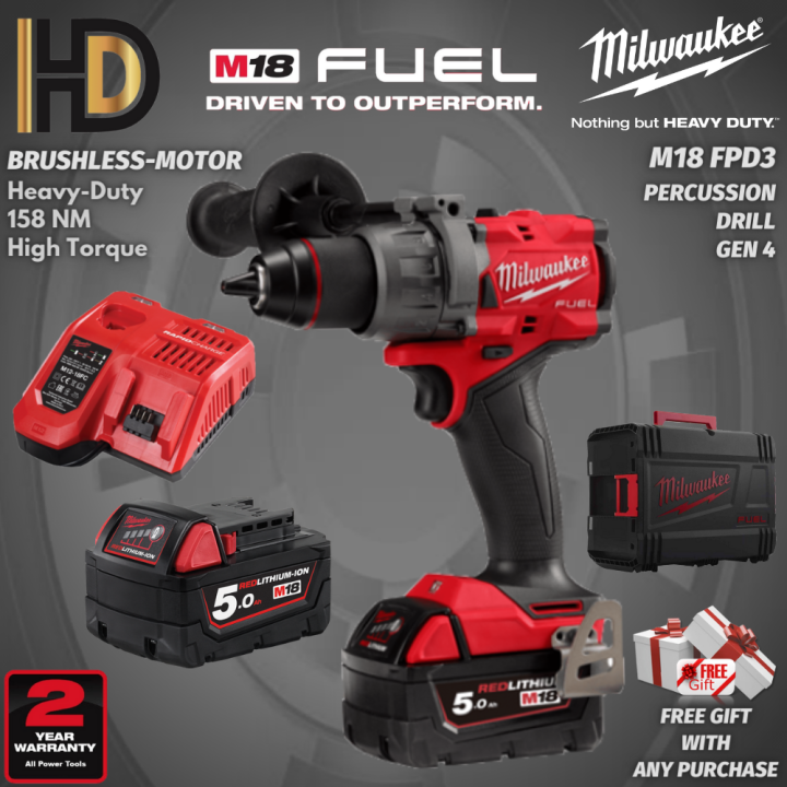 MILWUKEE, M18 FUEL GEN IV 13MM PERCUSSIONG DRILL  /  DRIVER ( BARE TOOLS ) M18-FPD3-0X0-P