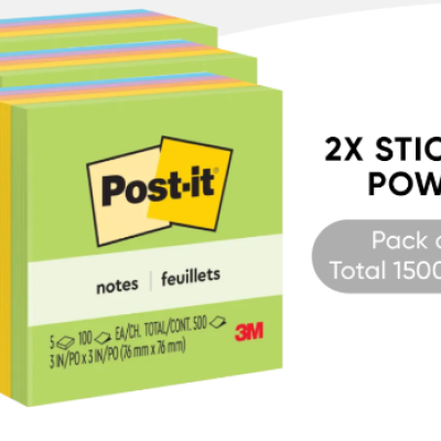 3M Post-it Super Sticky Notes Jaipur Collection 3x3 [100s x 5 Pads]  PACK OF 3