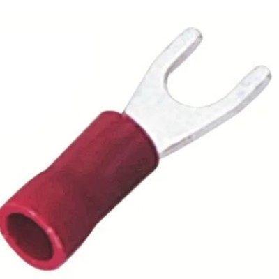 RS PRO Insulated Crimp Spade Connector, 0.5mm to 1.5mm, 22AWG to 16AWG, M5 Stud Size Vinyl, Red