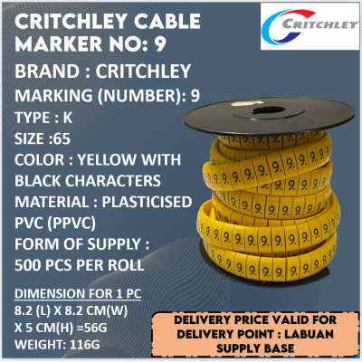 CRITCHLEY CABLE MARKER NO: 9