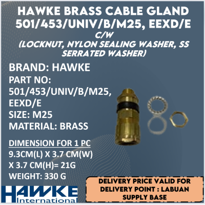 HAWKE BRASS CABLE GLAND 501.453.UNIV.B.M25