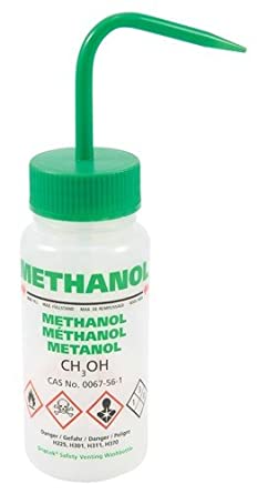 BOTTLE, METHANOL, CH3OH, MULTI-LINGUAL, NON-VENTING, WIDE NECK, LAB