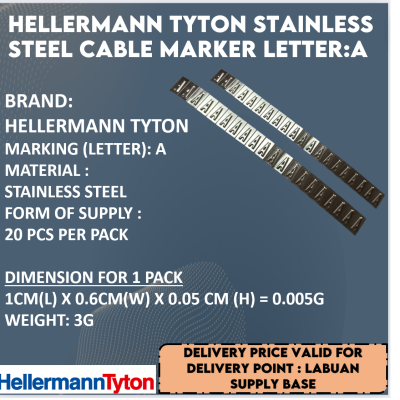 HELLERMANN STAINLESS STEEL MARKER LETTER: A