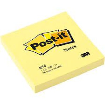 3M 654 Yellow Post-It Note Pad  (3" x 4")