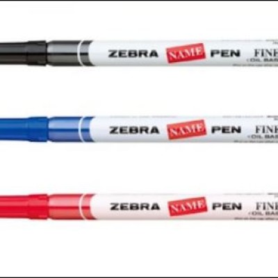 Zebra Name Pen, Permanent Marker (Black, Blue & Red)