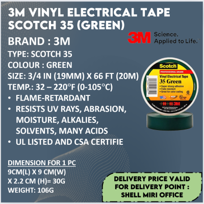 GREEN 3M VINYL ELECTRICAL TAPE