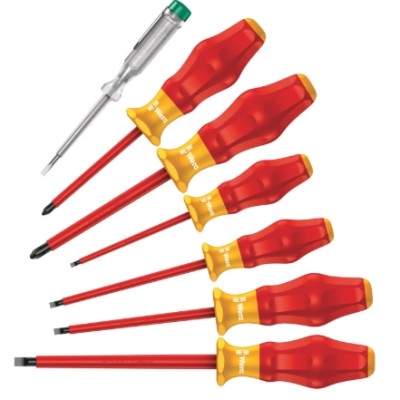 Wera Phillips; Slotted Insulated Screwdriver Set, 7-Piece