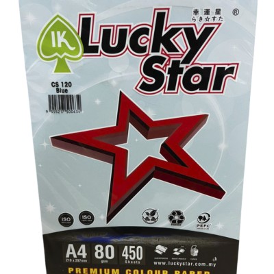 LUCKY STAR A4 COLOUR PAPER 80GSM BLUE