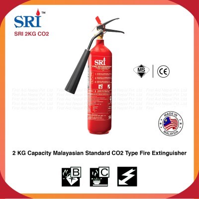 FIRE EXTINGUISHER CO2 CS 2KG RED MS STD