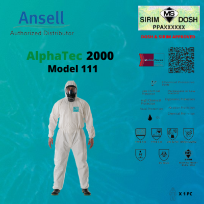 Ansell AlphaTec 2000 STANDARD Bound - Model 111, Dosh And Sirim Approved, Size XL