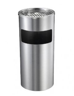 Stainless Steel Round Bin with Ashtray Top