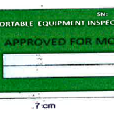 Green Sticker, as per sample shown Size : 7 cm X 3.5 cm