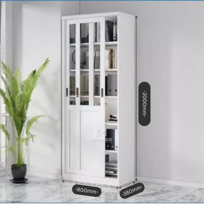 Office password lock bookcase glass sliding door