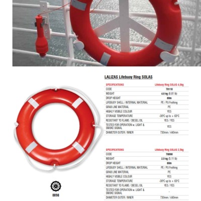 Lalizas Lifebuoy Ring 4kgs, EC Approved - 70110