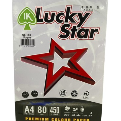 LUCKY STAR A4 COLOUR PAPER 80GSM PURPLE