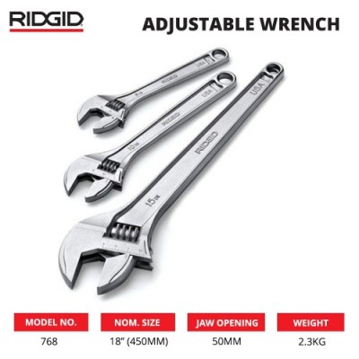 RIDGID 768 Adjustable Wrench (18'' 450mm) 86927