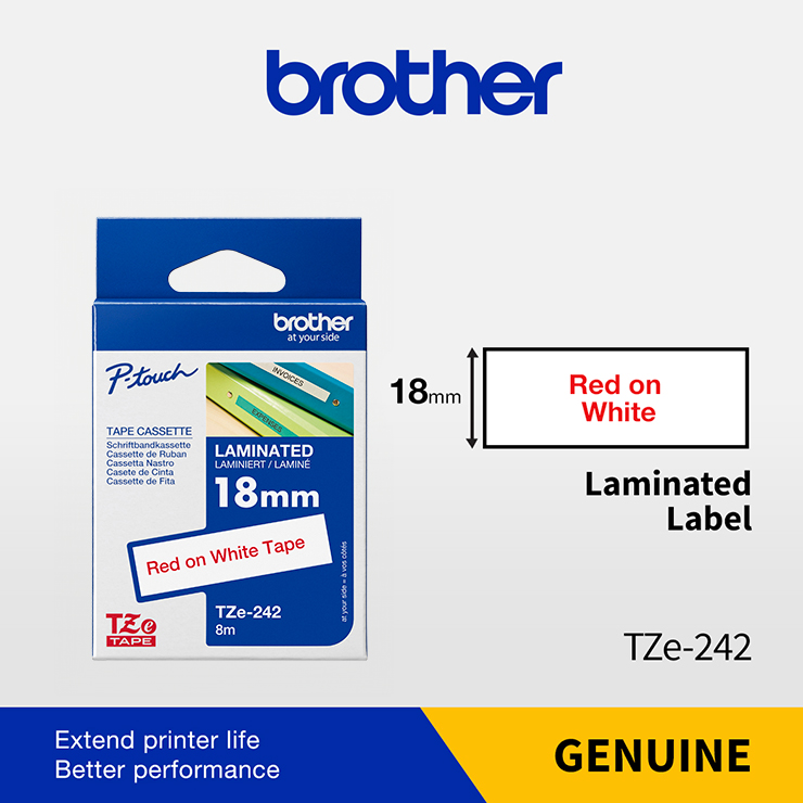 CARTRIDGE, LABEL TAPE, BROTHER, TZE242