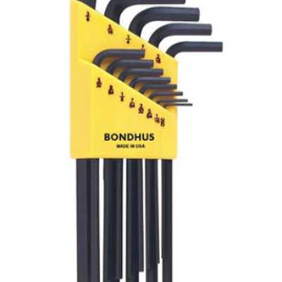 BONDHUS Hex Key L-Wrench Set Long Arm (Black  13pcs) : 12137 (HLX13)