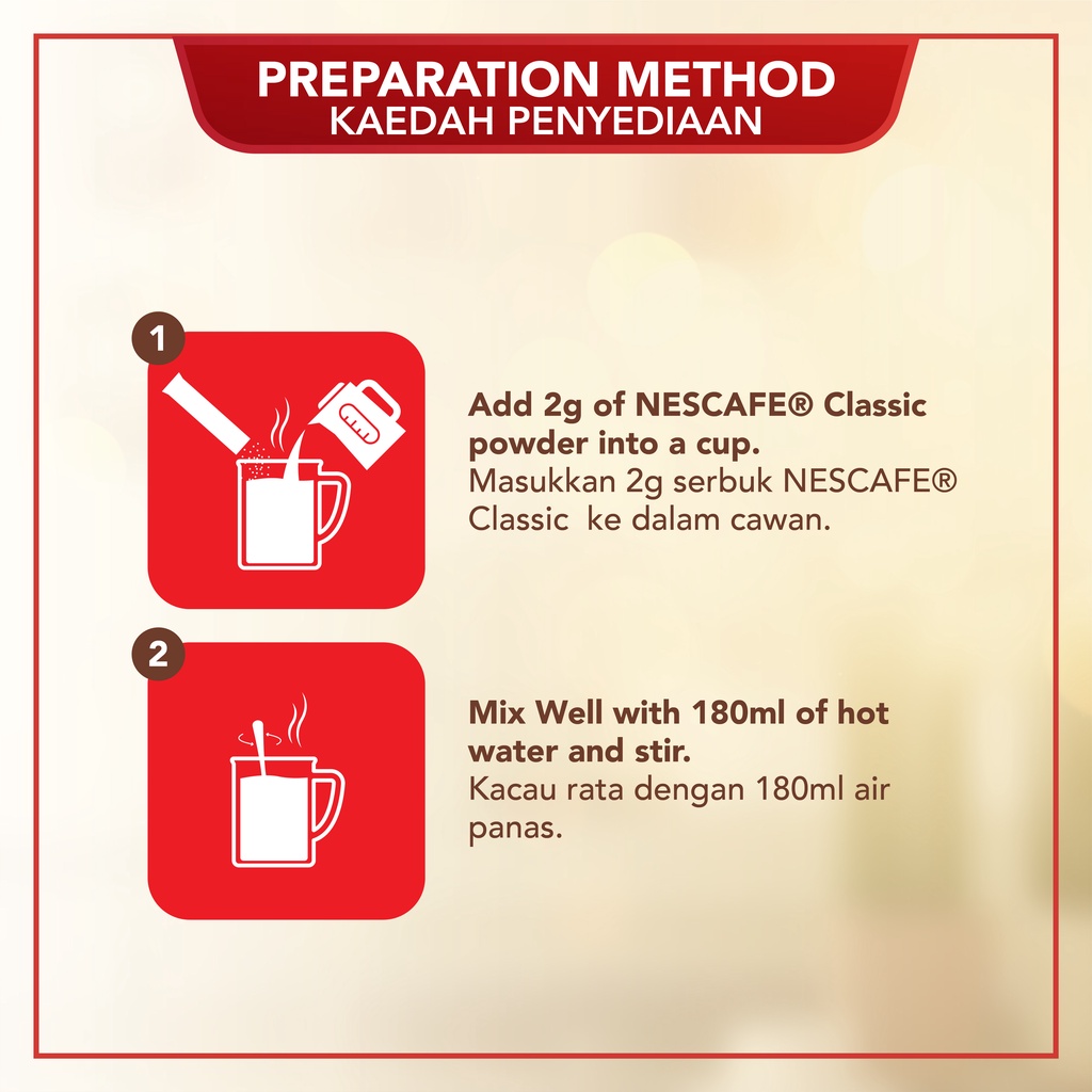 Nescafe Classic Sachet Sticks 2g x 50 sticks per pack