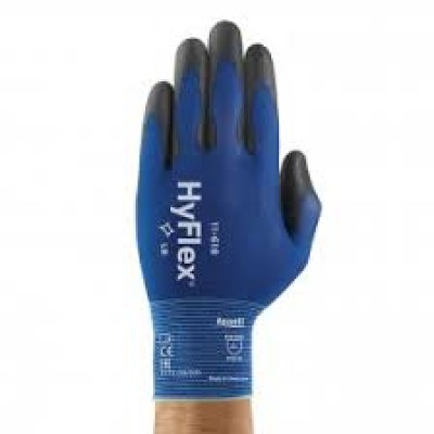 Ansell HyFlex 11-618 Abrasion Resistant Work Gloves, Polyurethane Coating