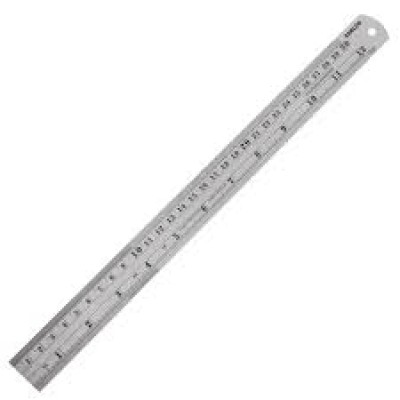 RULER - STAINLESS STEEL RULER, 12IN