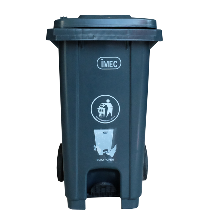 Heavy Duty Step Two Wheel Mobile Dustbin       /       Rubbish Bin (100L)