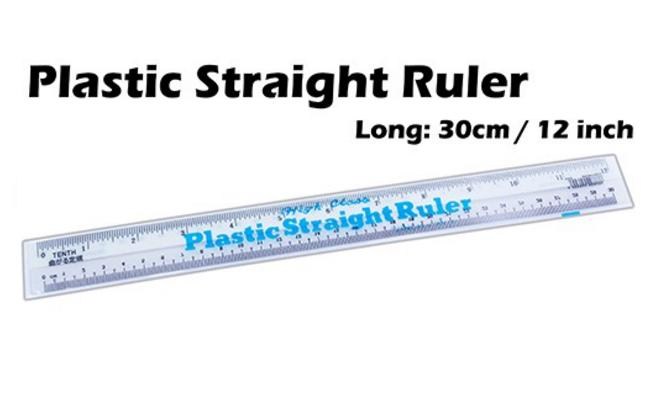 Plastic straight ruler - 12"