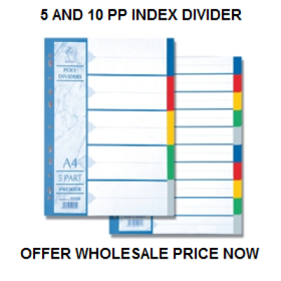 PREMIER 5 COLOR PLASTIC INDEX DIVIDER