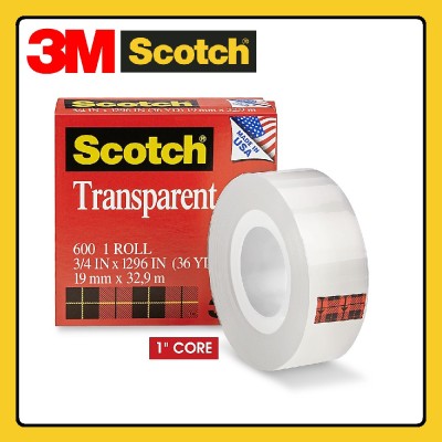 3M Scotch Transparent Tape 600 36yds [1 2 x 36yds]