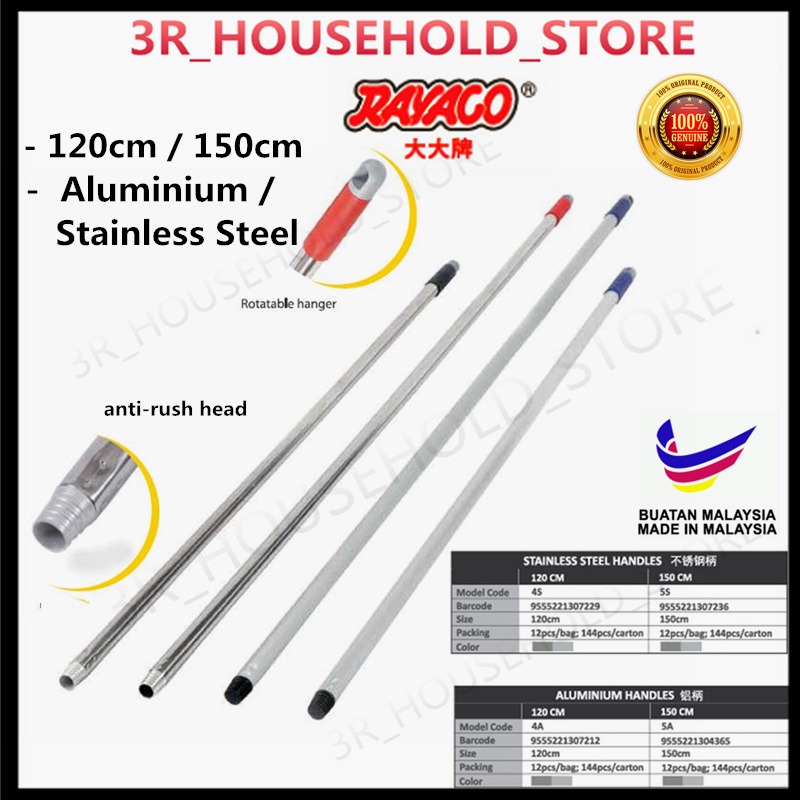 Broom   /   Mop Stainless Steel Handle - 3 PCS (150CM)