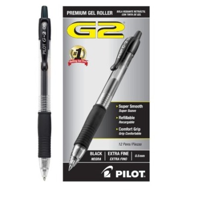 PILOT G-2 BALL POINT PEN BL-G2-5-BK 0.5MM EXTRA FINE BLACK *