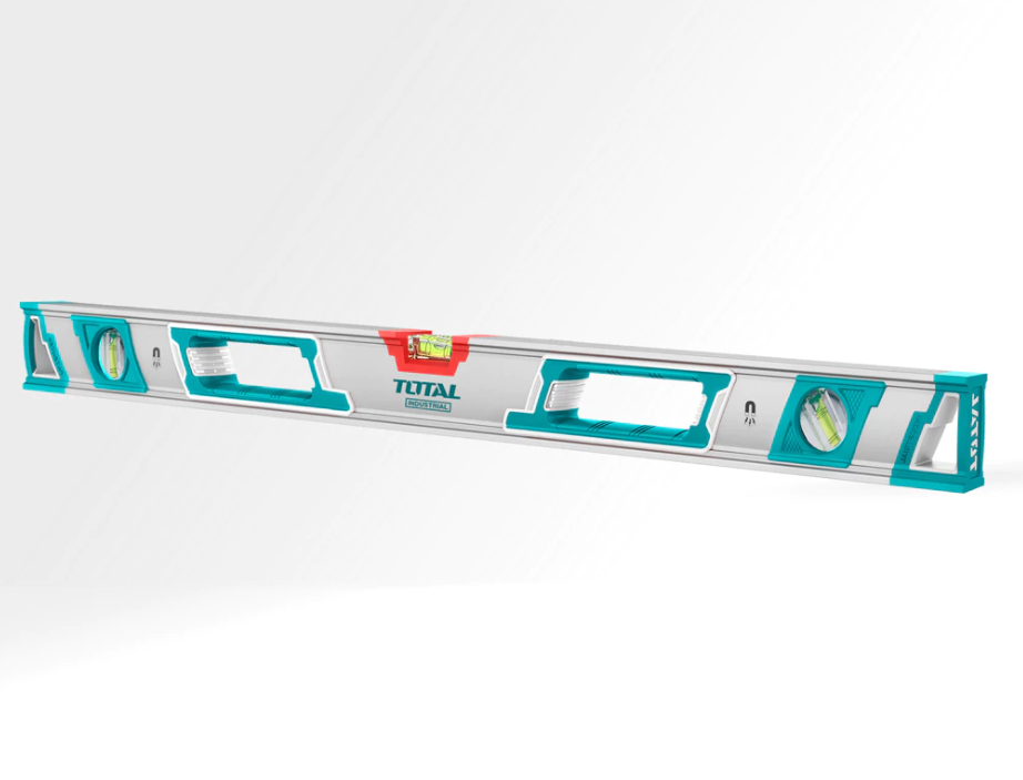 TOTAL Spirit Level (150cm) + Spirit (45°  /  90°  /  180°) Strong Magnet + Rubber End Caps + Double Milled Surface TMT215086M