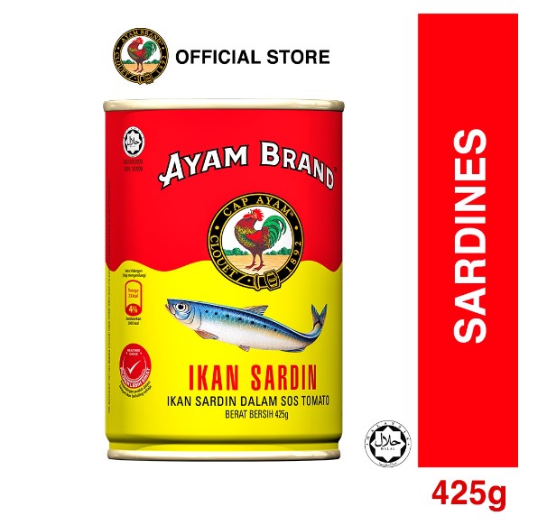 Ayam Brand Sardines in Tomato Sauce 425g & Ayam Brand Mackerel in Tomato Sauce 425g