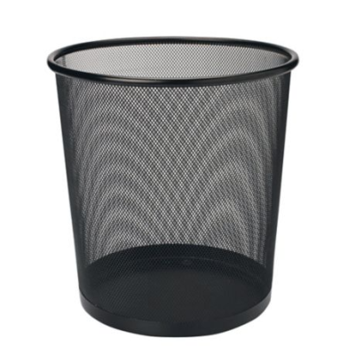 Mesh Metal Round Waste Bin Black 235 X 270mm