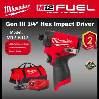 MILWAUKEE M12 FUEL GEN III 1 4'' HEX IMPACT DRIVER