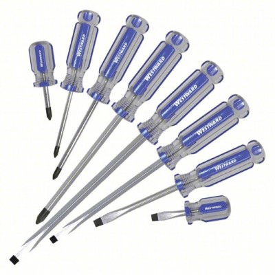 WESTWARD Screwdriver Set, 8 pcs - 401L75