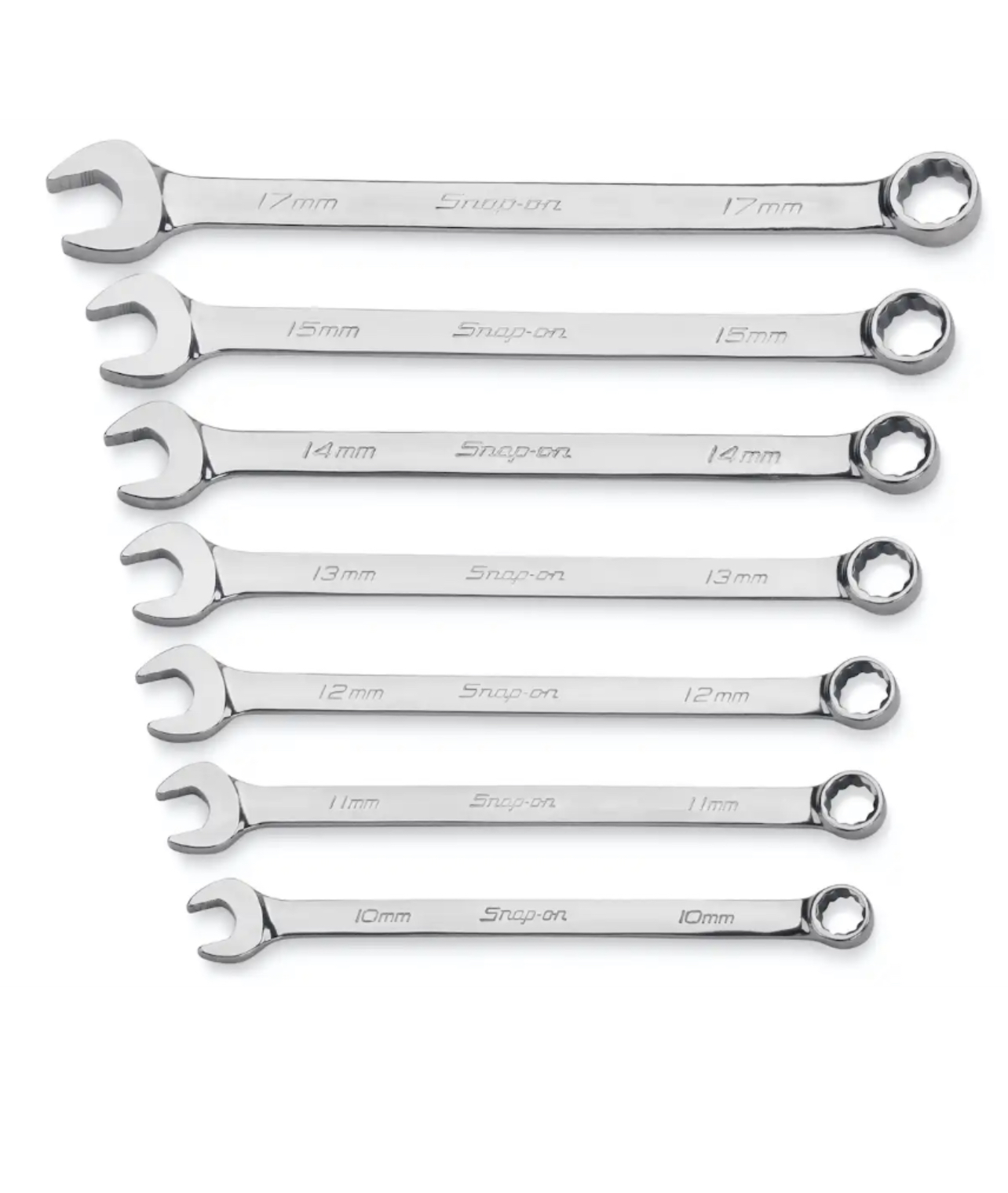 Snap-on combination spanner set