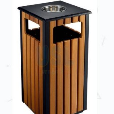 Powder Coating & Artificial Wood Bin with Ashtray