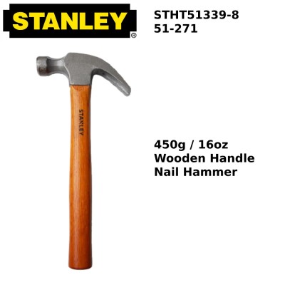 STANLEY STHT51339 Wooden Handle Claw Hammer 16oz