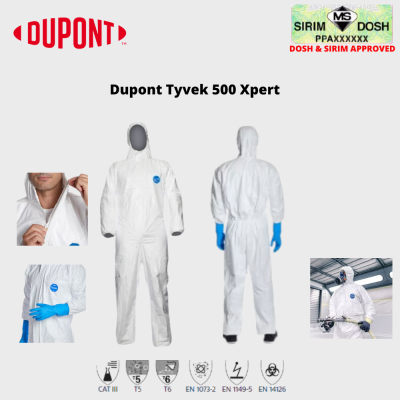 DupontTyvek 500 (Tyvek Xpert) Coverall, White, Size M