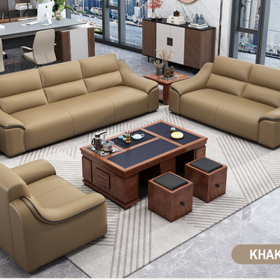 High-End Reception Sofa Set - Khaki