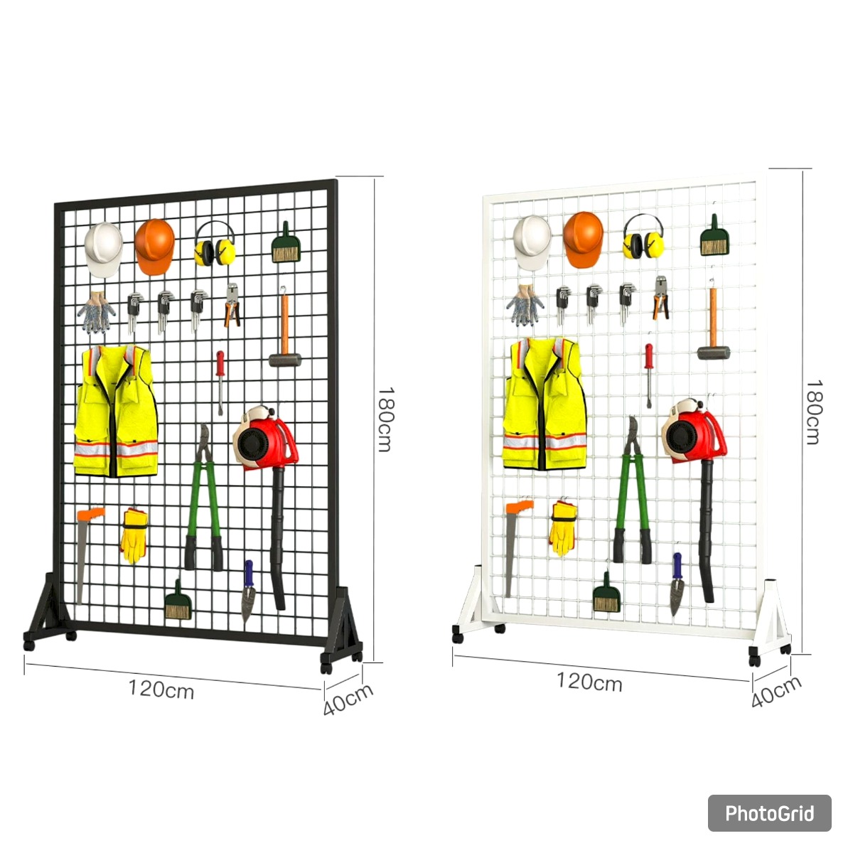 Grid display stand floor mobile shelf